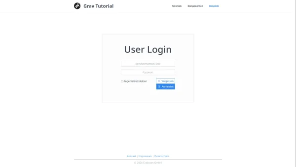 Screenshot Private Seite - Login