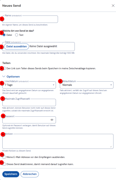 Send erstellen